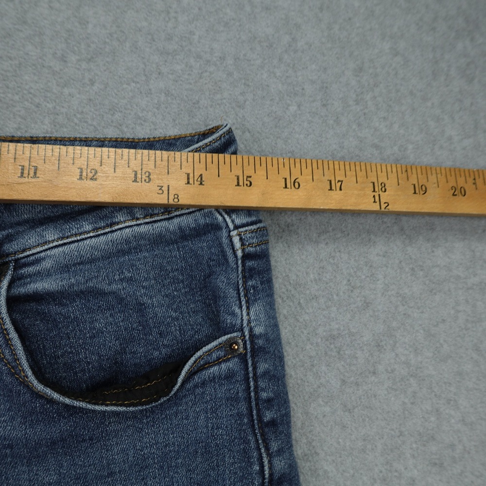 Risen Jeans Womens 30/11 Blue Distressed Straight Raw Hem Denim‎ High Rise - Picture 12 of 14